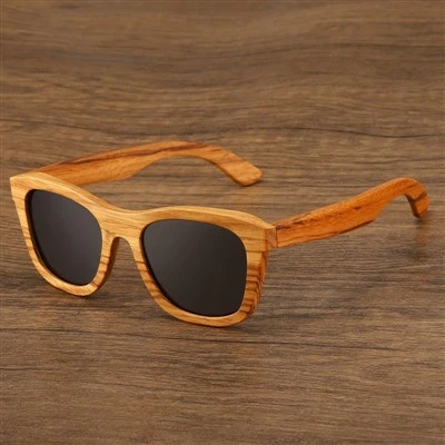 Lunettes de soleil à grain de bois